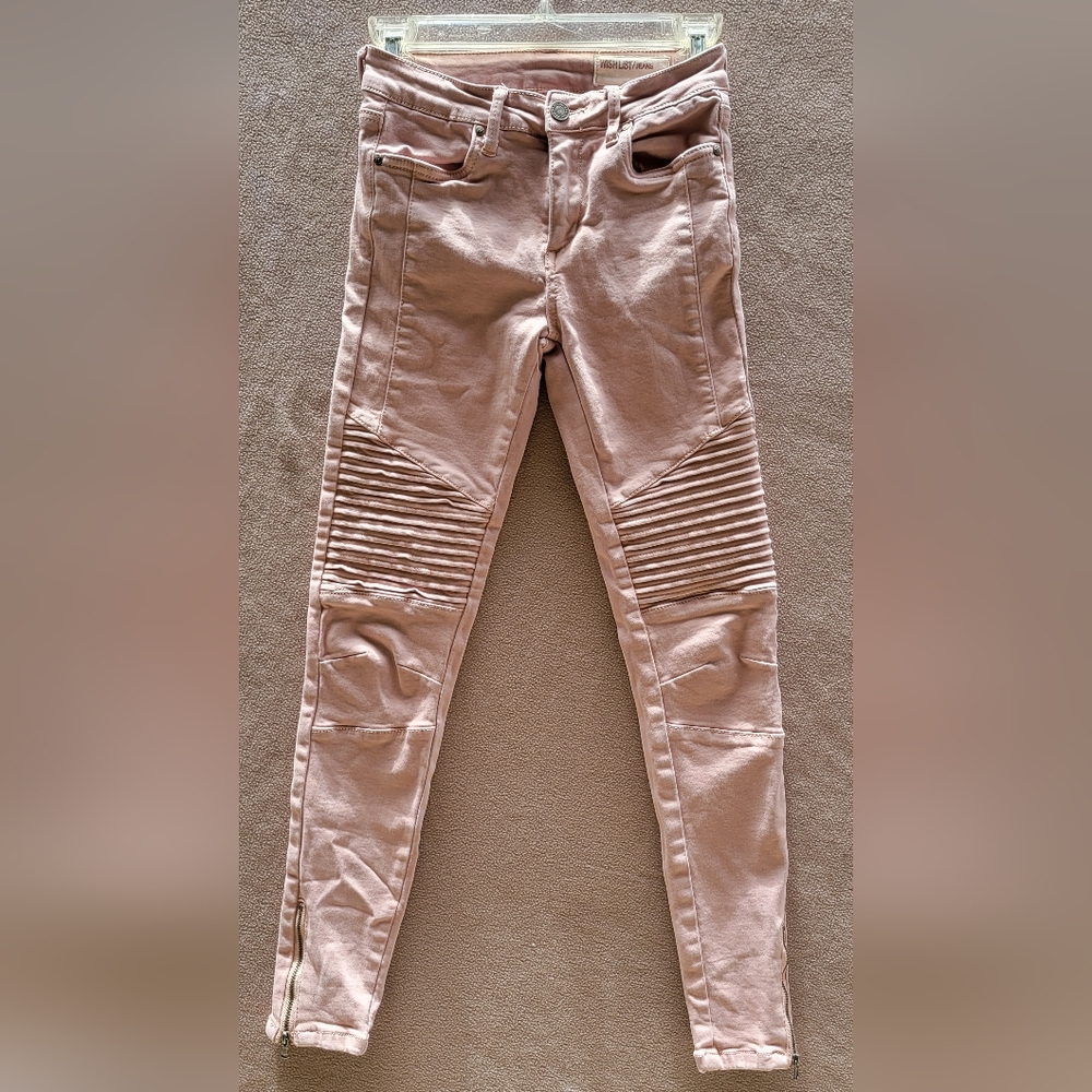 Wish List Jeans Women S Elastic Waist Ribbed Knee Tan Stretch